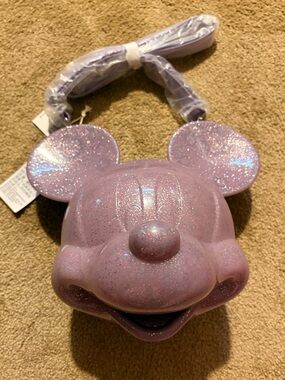 🔥Loungefly Glitter Mickey Head Crossbody Bag - Purple